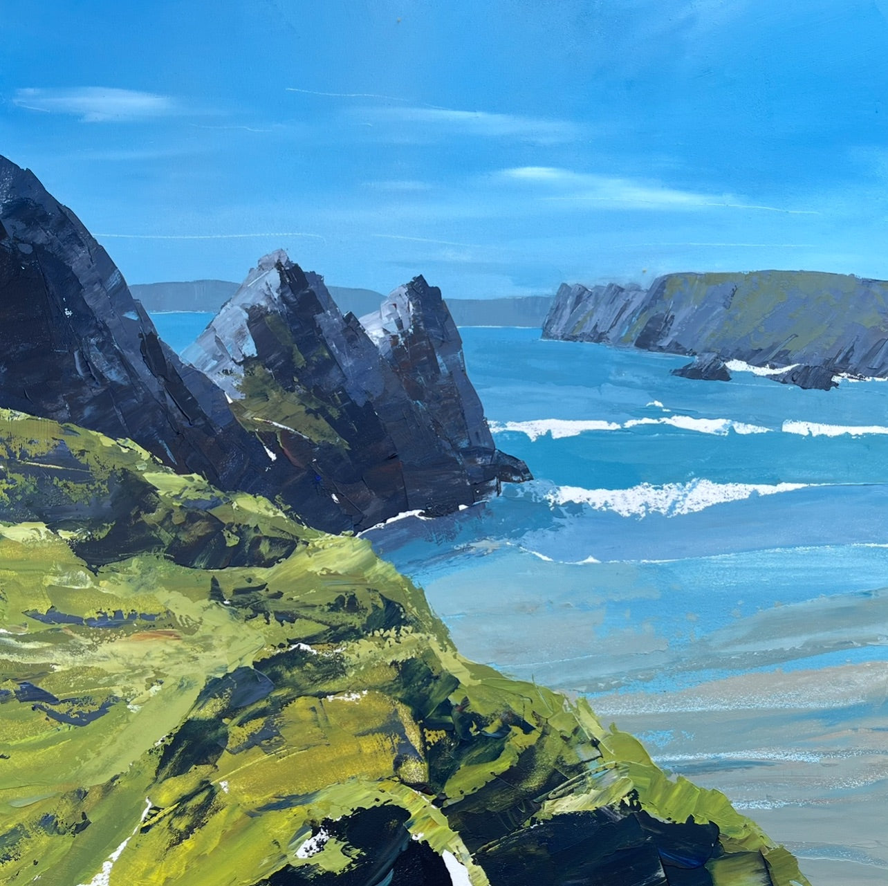 Three Cliffs canvas